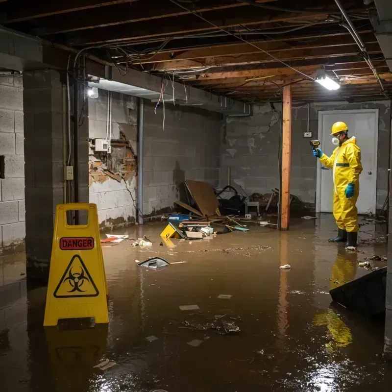 Flooded Basement Electrical Hazard in Adams County, IL Property