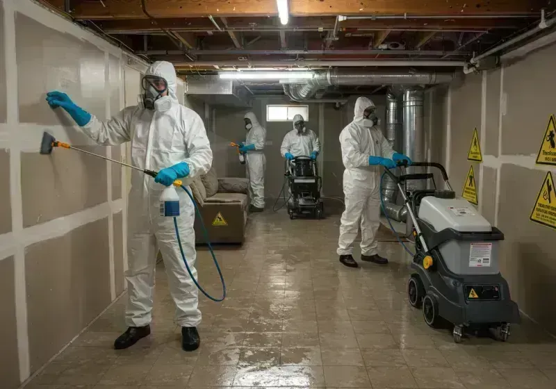 Basement Moisture Removal and Structural Drying process in Adams County, IL